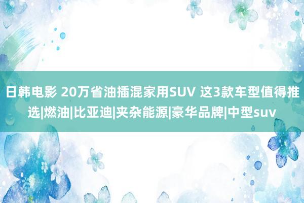 日韩电影 20万省油插混家用SUV 这3款车型值得推选|燃油|比亚迪|夹杂能源|豪华品牌|中型suv