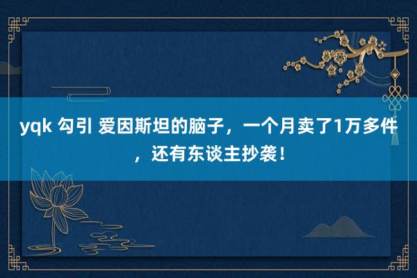 yqk 勾引 爱因斯坦的脑子，一个月卖了1万多件，还有东谈主抄袭！