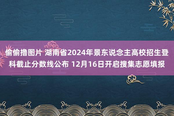 偷偷撸图片 湖南省2024年景东说念主高校招生登科截止分数线公布 12月16日开启搜集志愿填报